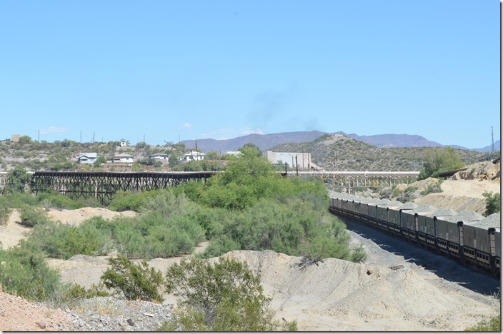 That trestle is the old tailings pipeline. Behind it is the new one. CBRY 301 tailings pipeline. Hayden AZ.